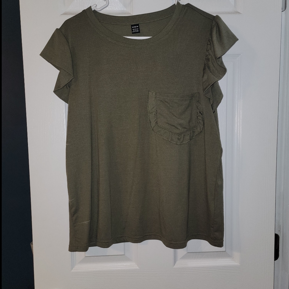 NWOT SHEIN army Green blouse